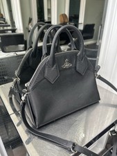 Genuine Vivienne Westwood Black Leather Windsor Handbag /Bag With Strap RRP £495