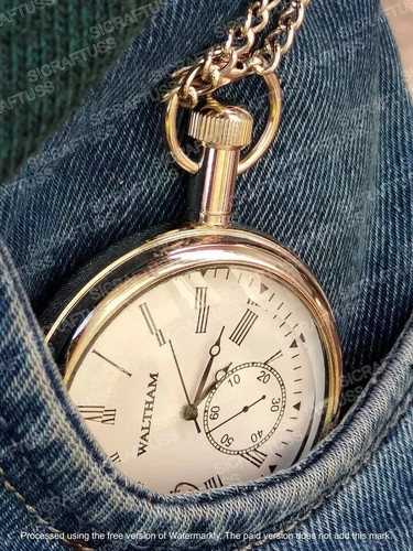 Brass pocket watch - brass,