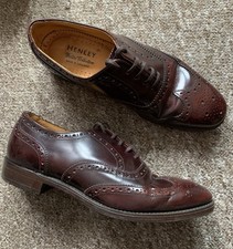 Henley Vintage Brogue Shoes UK 7.5 Welted England Churches Hanlon Metal Heel Tap