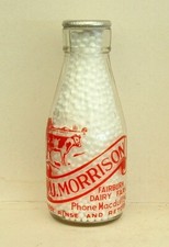 milk bottle : lovely 1950's Morrison of MacDuff dairy 1/2