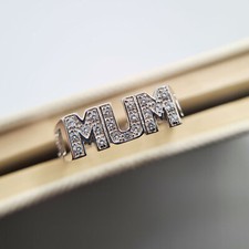 Sterling Silver & Cubic Zirconia MUM Ring