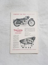 TRIUMPH TWIN SEAT Motorcycle Sales Spec Leaflet c1951