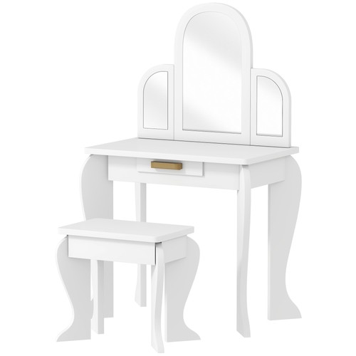Homcom kids dressing table set - kids,