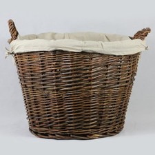 Round Log Basket with Liner