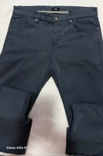 Hugo Boss Men's Cotton Chino Trousers Blue SlimFit S 34,has A Fault See Picture