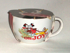 Disney Mickey & Minnie Mouse Oh JOY Hot Chocolate Bowl Shape Mug in White