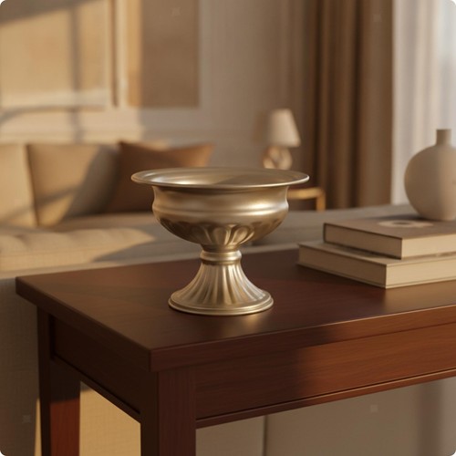 Metalized urn planter - urn,