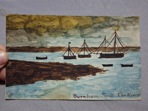 Vintage hand painted postcard - vintage,