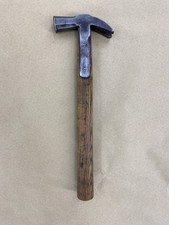 Vintage Strapped Roof Slaters Claw Hammer Wood Handle Carpentry Woodworking 12"