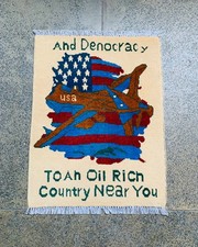 Afghan War Rug USA Drone Oil