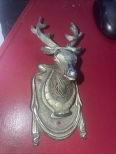 1930 Vintage Stag Deer Door Knocker Chrome 7x13x6cm