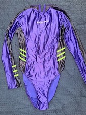 Leohex Shiny Spandex Glossy Bodysuit One Piece Swimsuit - Size XL