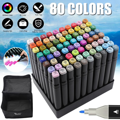 80pcs color marker pen - color, dual