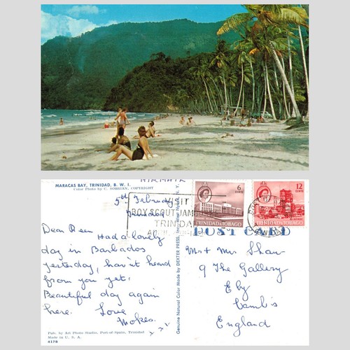 Vintage postcard maracas bay - vintage,
