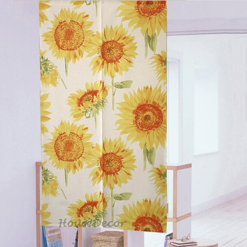 Sunflower japanese noren door - sunflower,