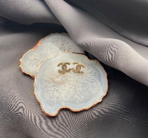 Agate crystal coasters white - agate,