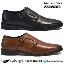 Mens leather double - leather, monk