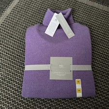 Marks & Spencer Ladies Roll Neck Lambswool Jumper Violet Size 16