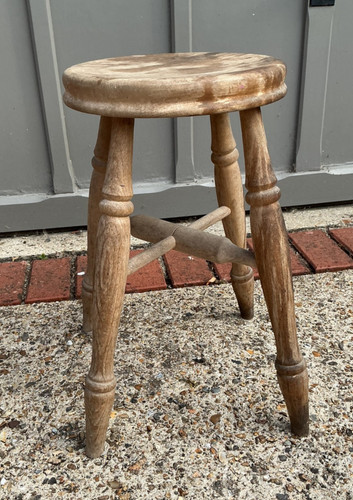 Vintage hardwood milking stool