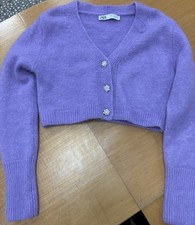 Zara Crop Top Cardigan Lilac