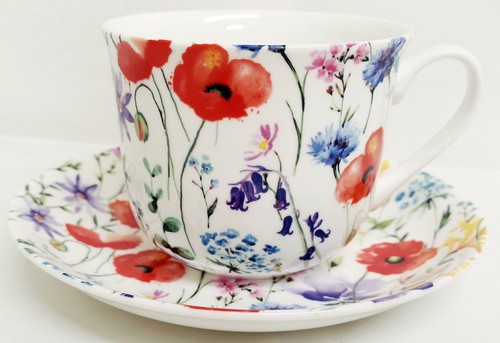 Wildflowers meadow cup saucer - wildflowers,
