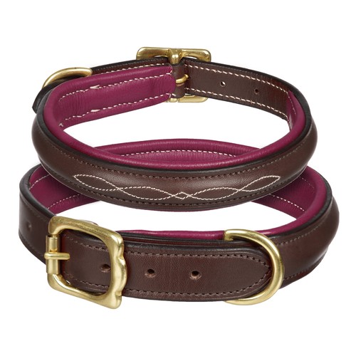 Leather dog collar raised - collar, with