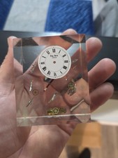 Resin Inclusion with Exploded Clock Movement  Acrylic / Lucite Paperweight Rolex