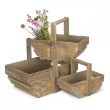 Oak Effect Wooden Garden Trug
