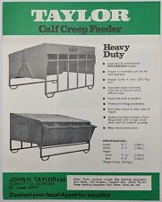 Original Brochure For Taylors Transport Box & Calf Creep Feeder, c 1970's