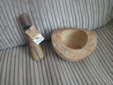 Olive Wood Pestle And Mortar