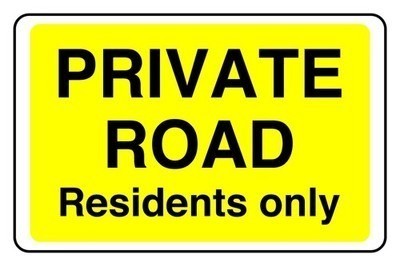 Private road residents only - private,