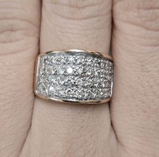 18Ct Gold Diamond Ring 1.00 Carat Large Heavy Cluster Band 6.3 Grams 1ct DIA 18K