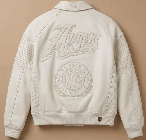 Avirex white leather varsity - white,
