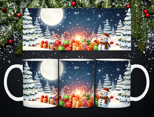 Snowman christmas mug 11oz - snowman,