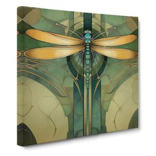 Dragonfly Art Deco Canvas Wall