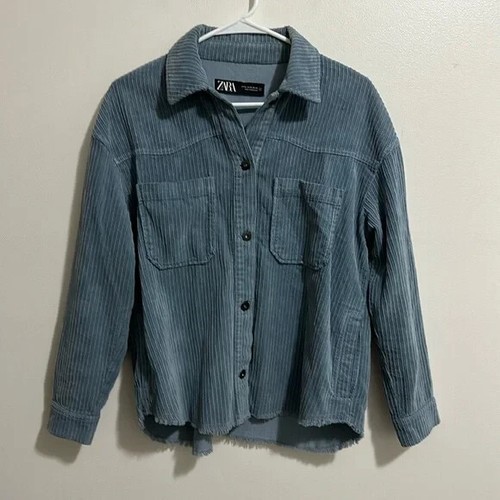Zara blue ribbed corduroy - zara,