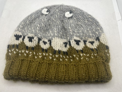 Hand knitted beanie hat adult - hand,