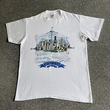 Vintage Anvil T-Shirt Mens Large White Seattle USA City Graphic Single Stitch