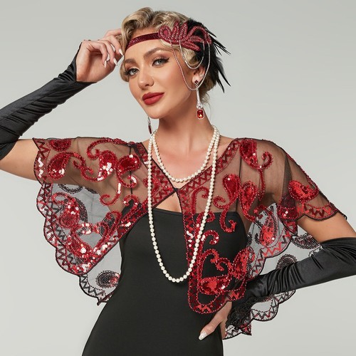 1920s women shawl - shawl, sequin