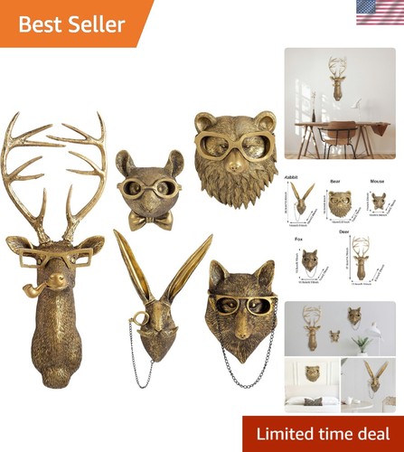 Animal heads wall decor gold - heads,