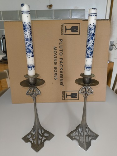 Silver metal candle - metal, holder