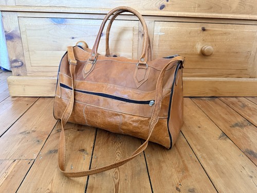 Vtg tan leather - leather, work
