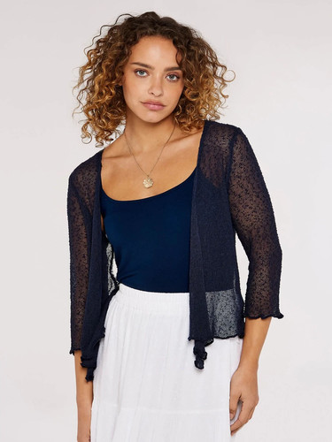 Apricot popcorn knit shrug - popcorn,