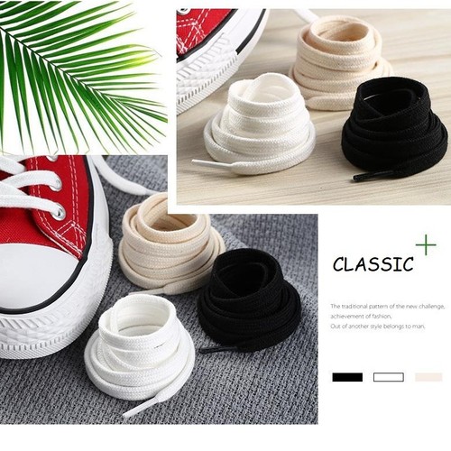 Flat cotton shoe laces - cotton,