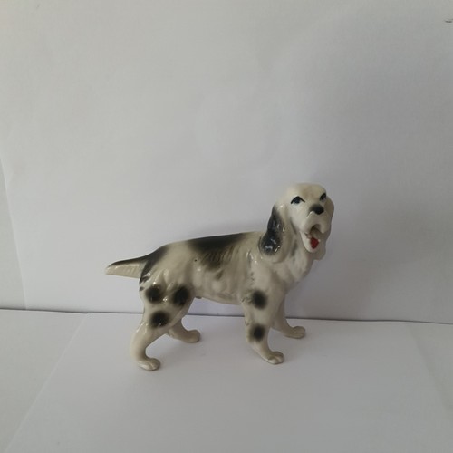 Dog figurine white - white, grey
