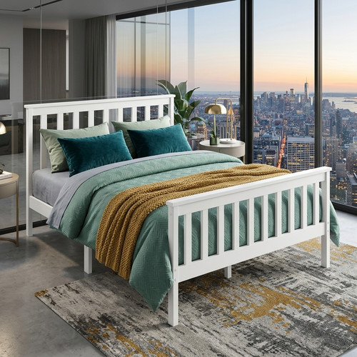 Solid 4ft wooden - bed, frame
