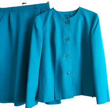 Vintage Debenhams Classics turquoise skirt and jacket suit