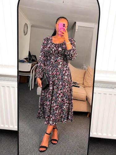 Qed floral midi sweetheart - qed,