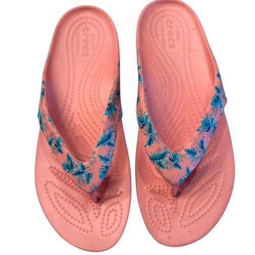 Crocs coral pink flip flops - coral,