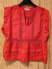 Women's Isabel Marant Etoile Red Lace Blouse size 34 or UK6 Boho Gypsy Style